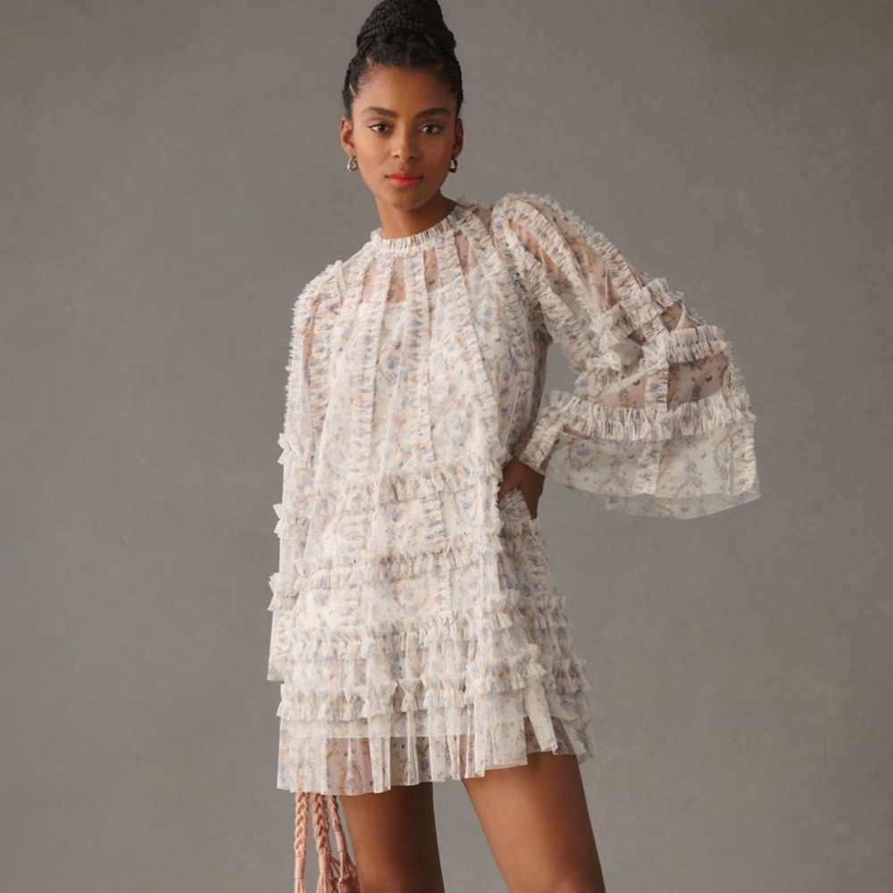 Mac Duggal Floral Long Sleeve Dress -  Sz. 12- NWT